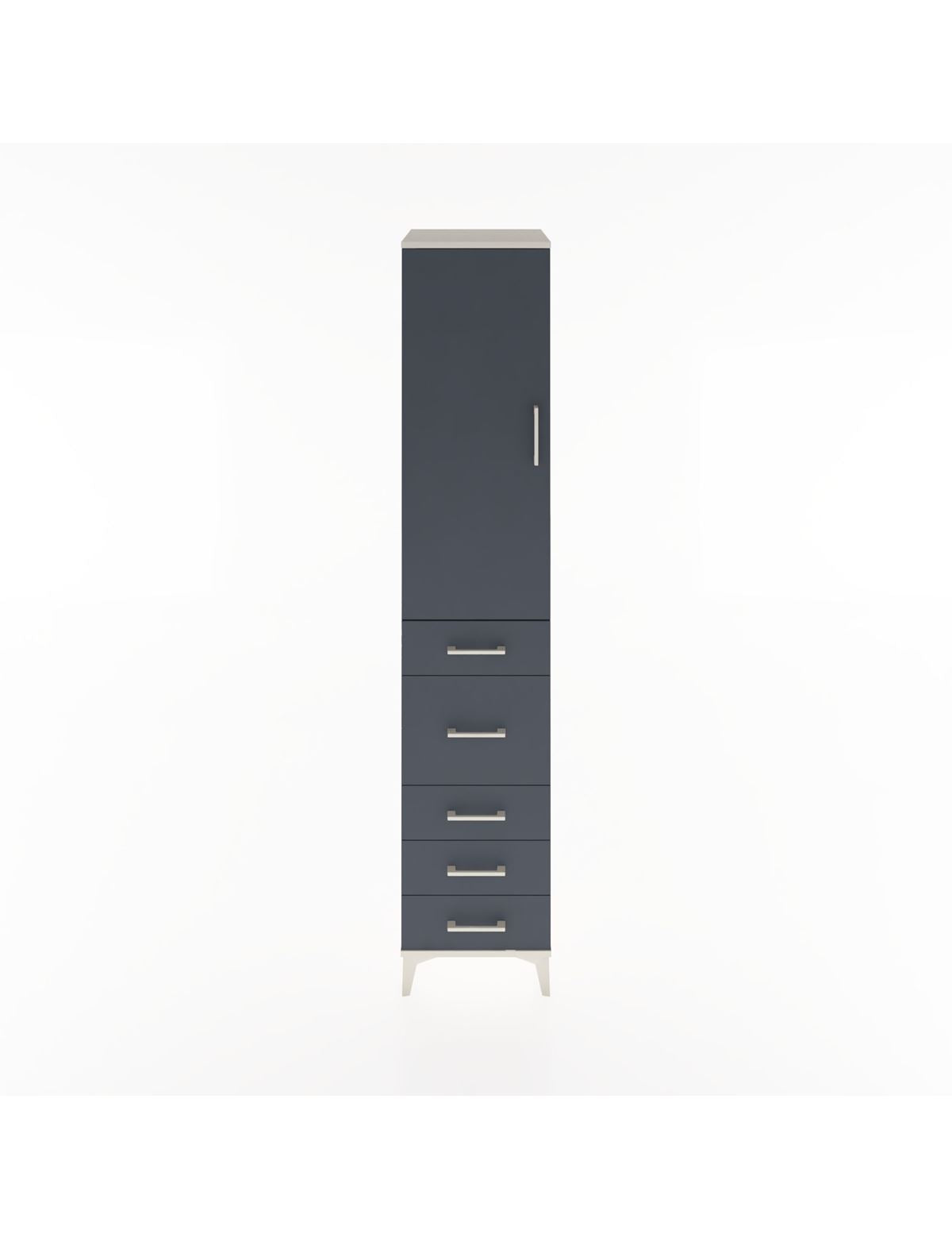 Hyperion Dolap 3 Raflı 5 Çekmeceli Tek Kapaklı 44x44x221 Aytaşı-Antrasit