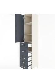 Hyperion Dolap 3 Raflı 5 Çekmeceli Tek Kapaklı 44x44x221 Aytaşı-Antrasit