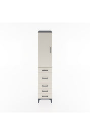 Hyperion Dolap 3 Raflı 5 Çekmeceli Tek Kapaklı 44x44x221 Antrasit-Aytaşı