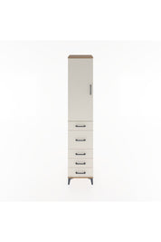 Hyperion Dolap 3 Raflı 5 Çekmeceli Tek Kapaklı 44x44x221 Çam-Aytaşı