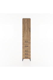 Hyperion Dolap 3 Raflı 5 Çekmeceli Tek Kapaklı 44x44x221 Çam-Çam