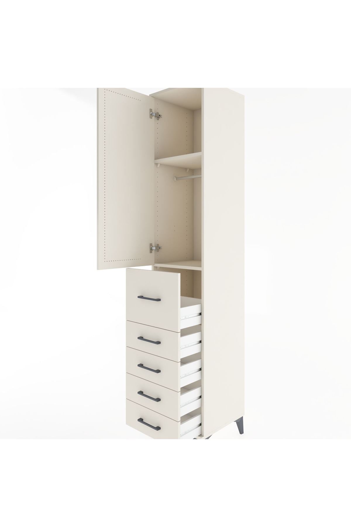 Hyperion Dolap 2 Raflı 5 Çekmeceli Tek Askılı 44x44x221 Aytaşı-Aytaşı