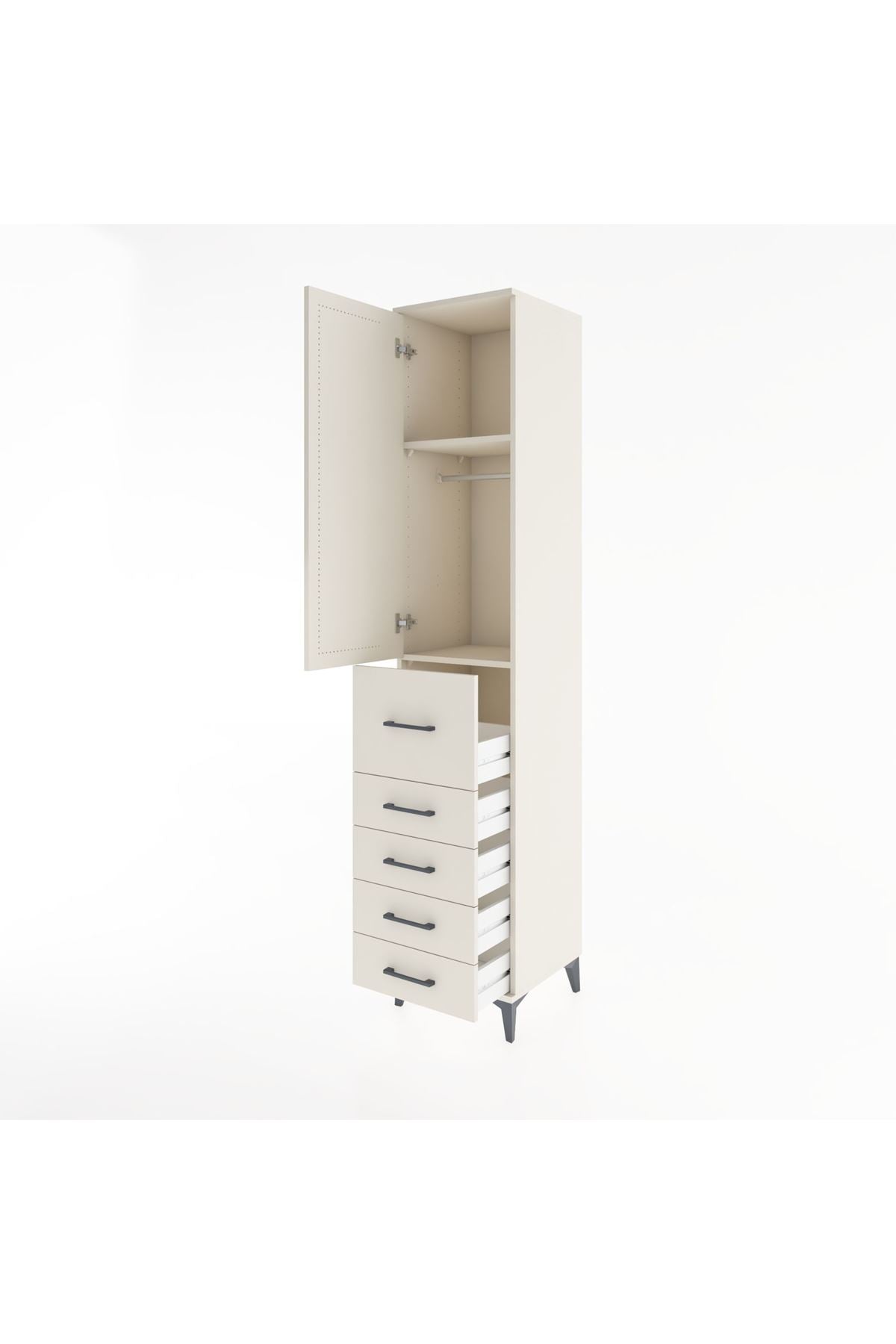 Hyperion Dolap 2 Raflı 5 Çekmeceli Tek Askılı 44x44x221 Aytaşı-Aytaşı