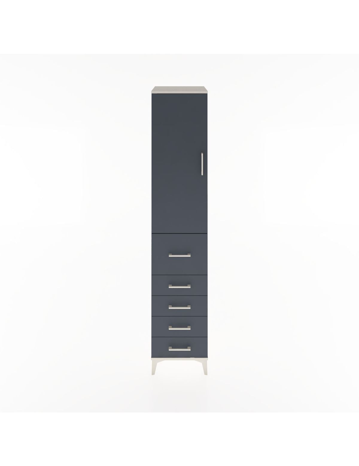 Hyperion Dolap 2 Raflı 5 Çekmeceli Tek Askılı 44x44x221 Aytaşı-Antrasit