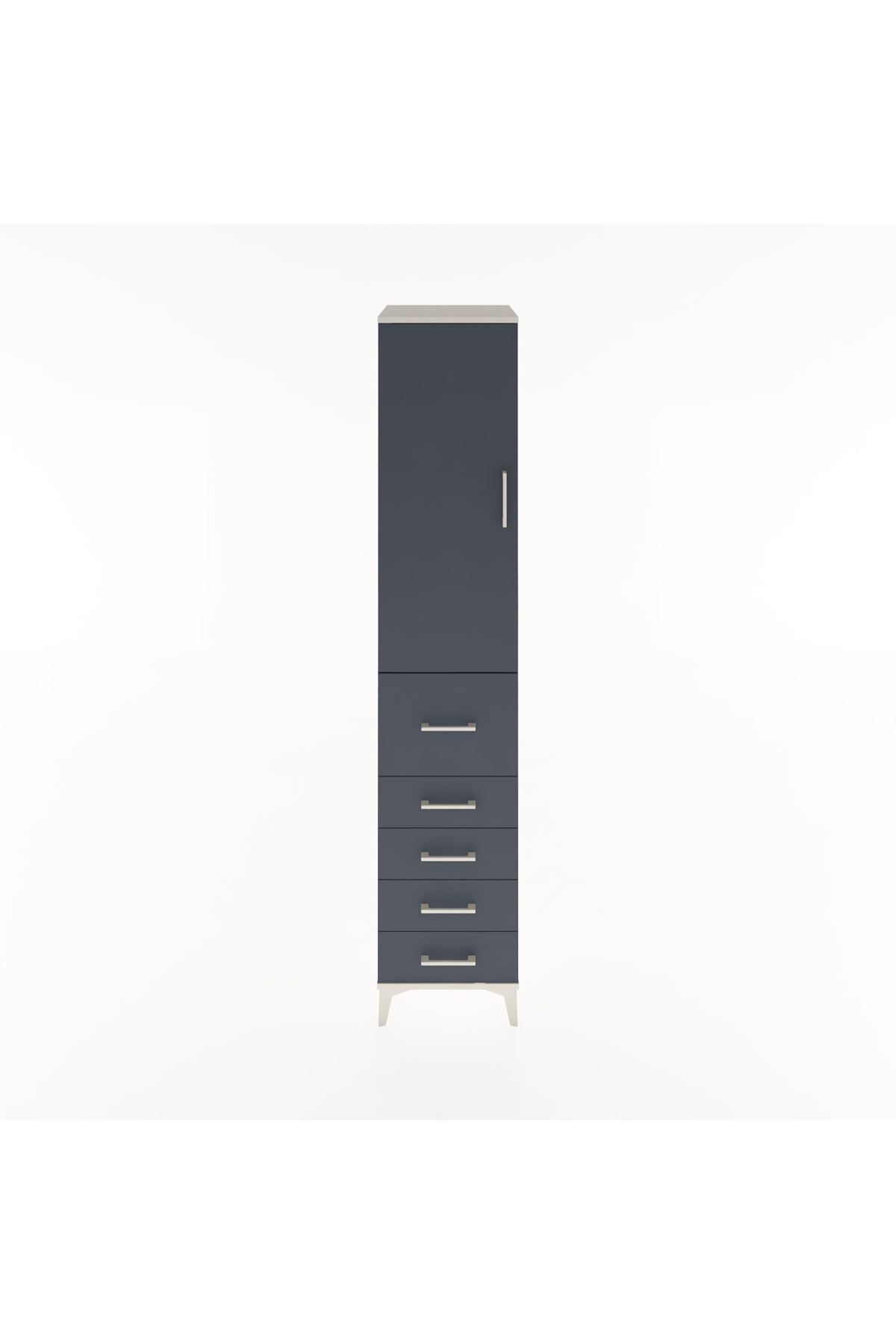 Hyperion Dolap 2 Raflı 5 Çekmeceli Tek Askılı 44x44x221 Aytaşı-Antrasit