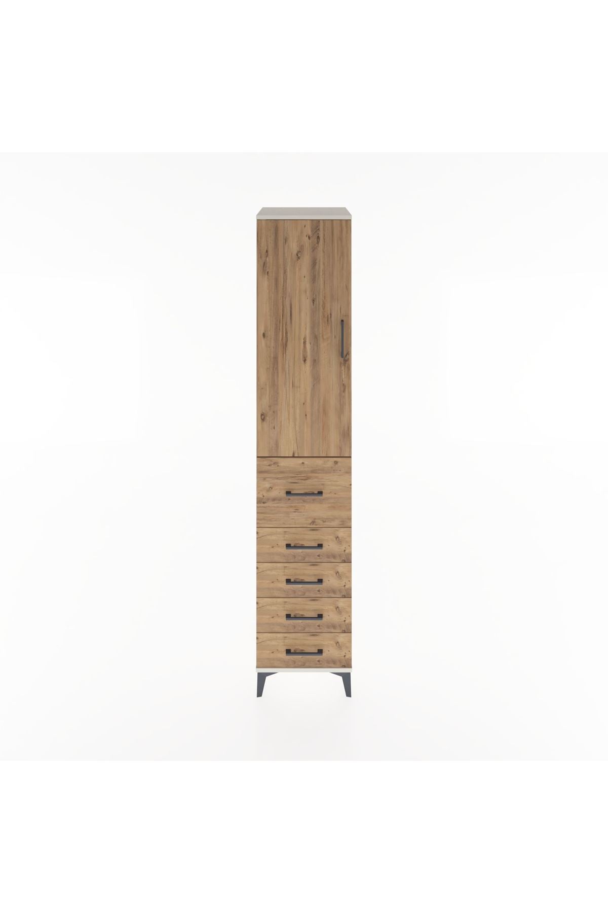 Hyperion Dolap 2 Raflı 5 Çekmeceli Tek Askılı 44x44x221 Aytaşı-Çam