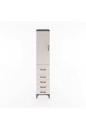 Hyperion Dolap 2 Raflı 5 Çekmeceli Tek Askılı 44x44x221 Antrasit-Aytaşı