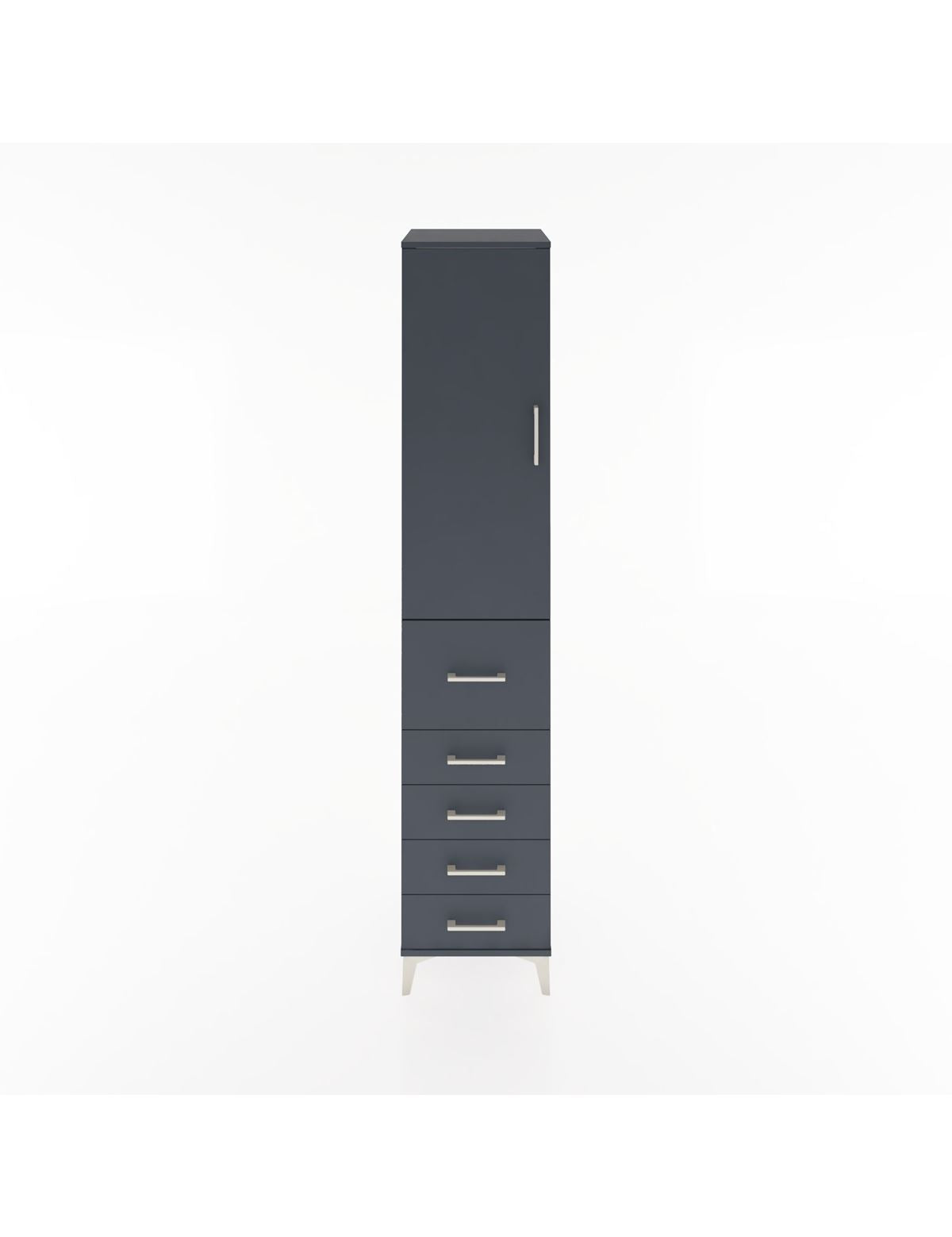 Hyperion Dolap 2 Raflı 5 Çekmeceli Tek Askılı 44x44x221 Antrasit-Antrasit