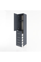 Hyperion Dolap 2 Raflı 5 Çekmeceli Tek Askılı 44x44x221 Antrasit-Antrasit