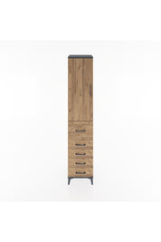 Hyperion Dolap 2 Raflı 5 Çekmeceli Tek Askılı 44x44x221 Antrasit-Çam