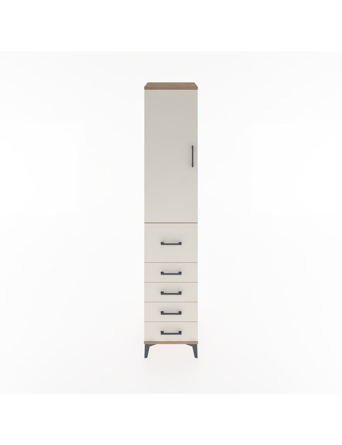 Hyperion Dolap 2 Raflı 5 Çekmeceli Tek Askılı 44x44x221 Çam-Aytaşı