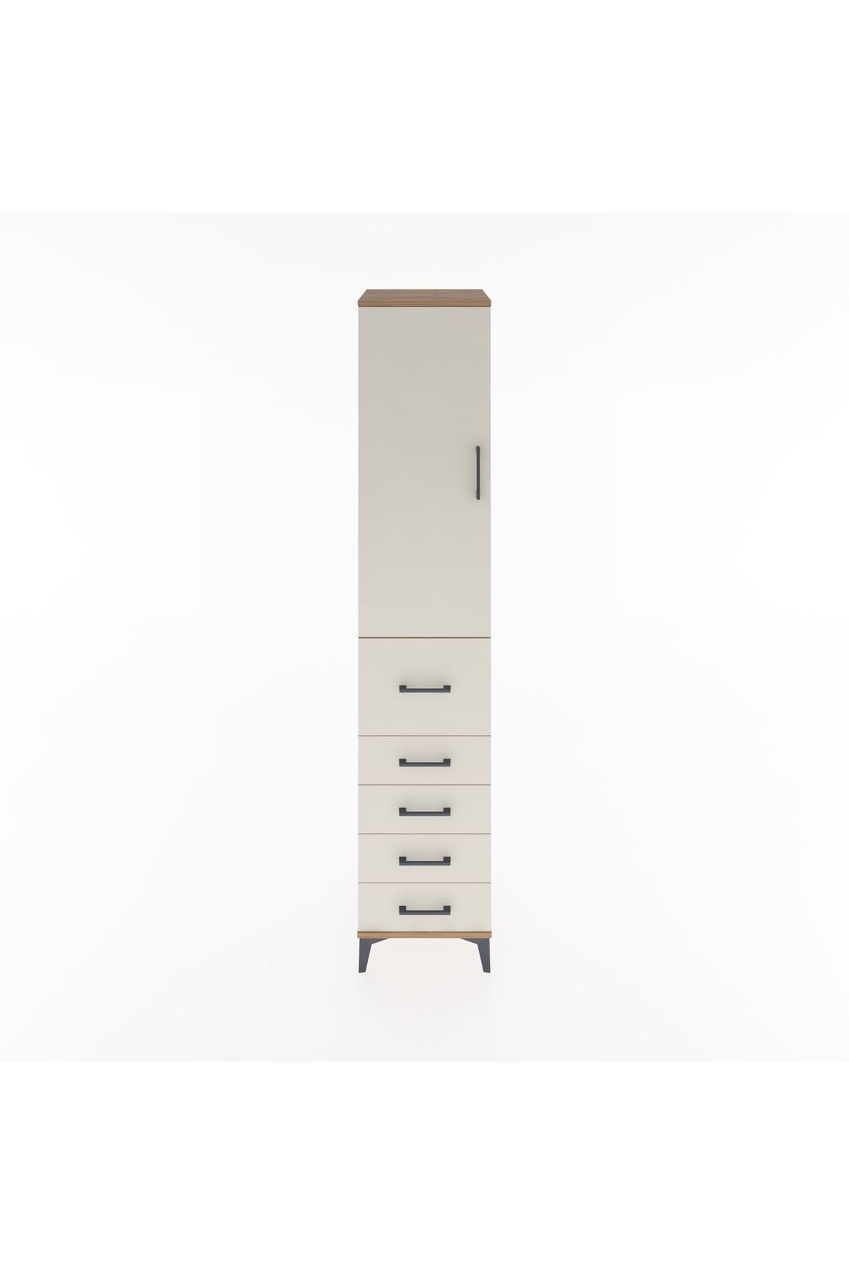 Hyperion Dolap 2 Raflı 5 Çekmeceli Tek Askılı 44x44x221 Çam-Aytaşı