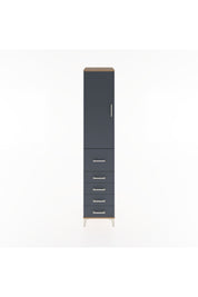 Hyperion Dolap 2 Raflı 5 Çekmeceli Tek Askılı 44x44x221 Çam-Antrasit