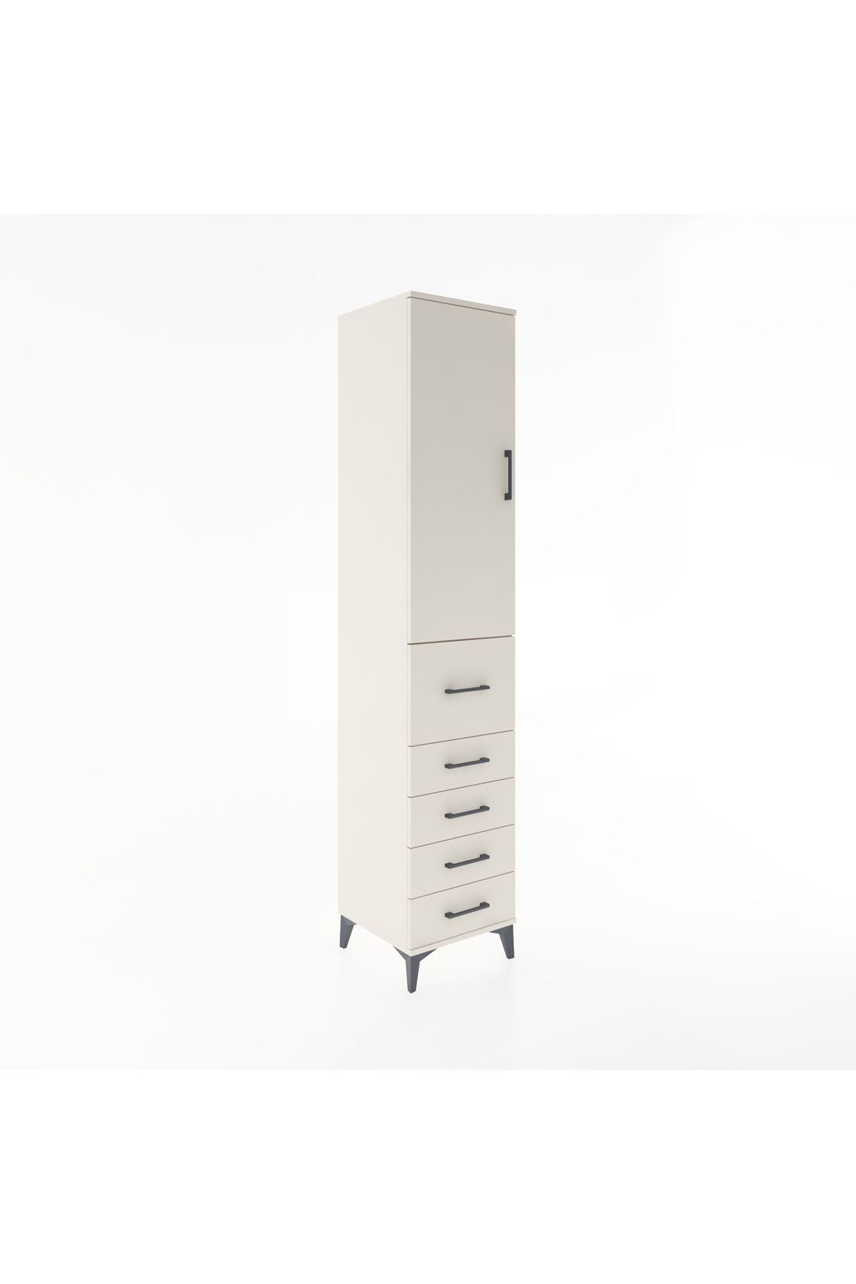 Hyperion Dolap 3 Raflı 5 Çekmeceli Tek Kapaklı 44x44x221 Aytaşı-Aytaşı