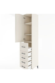 Hyperion Dolap 3 Raflı 5 Çekmeceli Tek Kapaklı 44x44x221 Aytaşı-Aytaşı