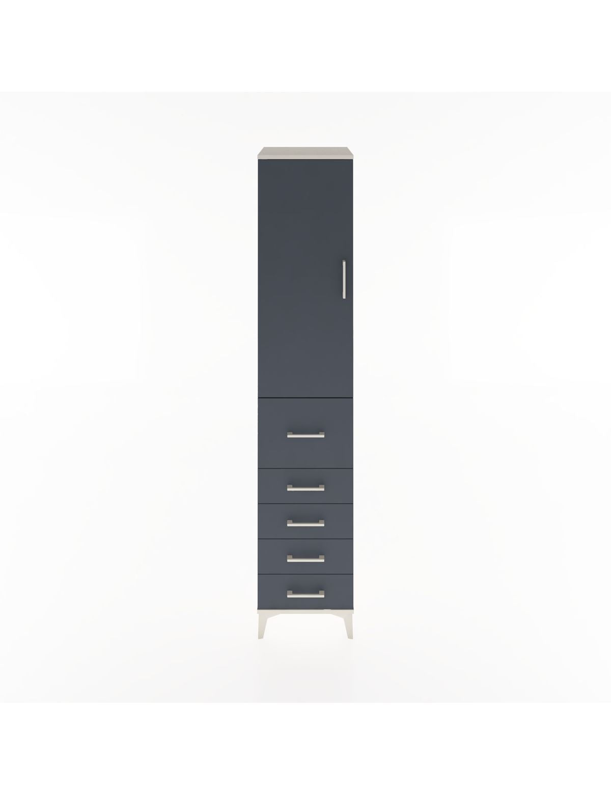 Hyperion Dolap 3 Raflı 5 Çekmeceli Tek Kapaklı 44x44x221 Aytaşı-Antrasit