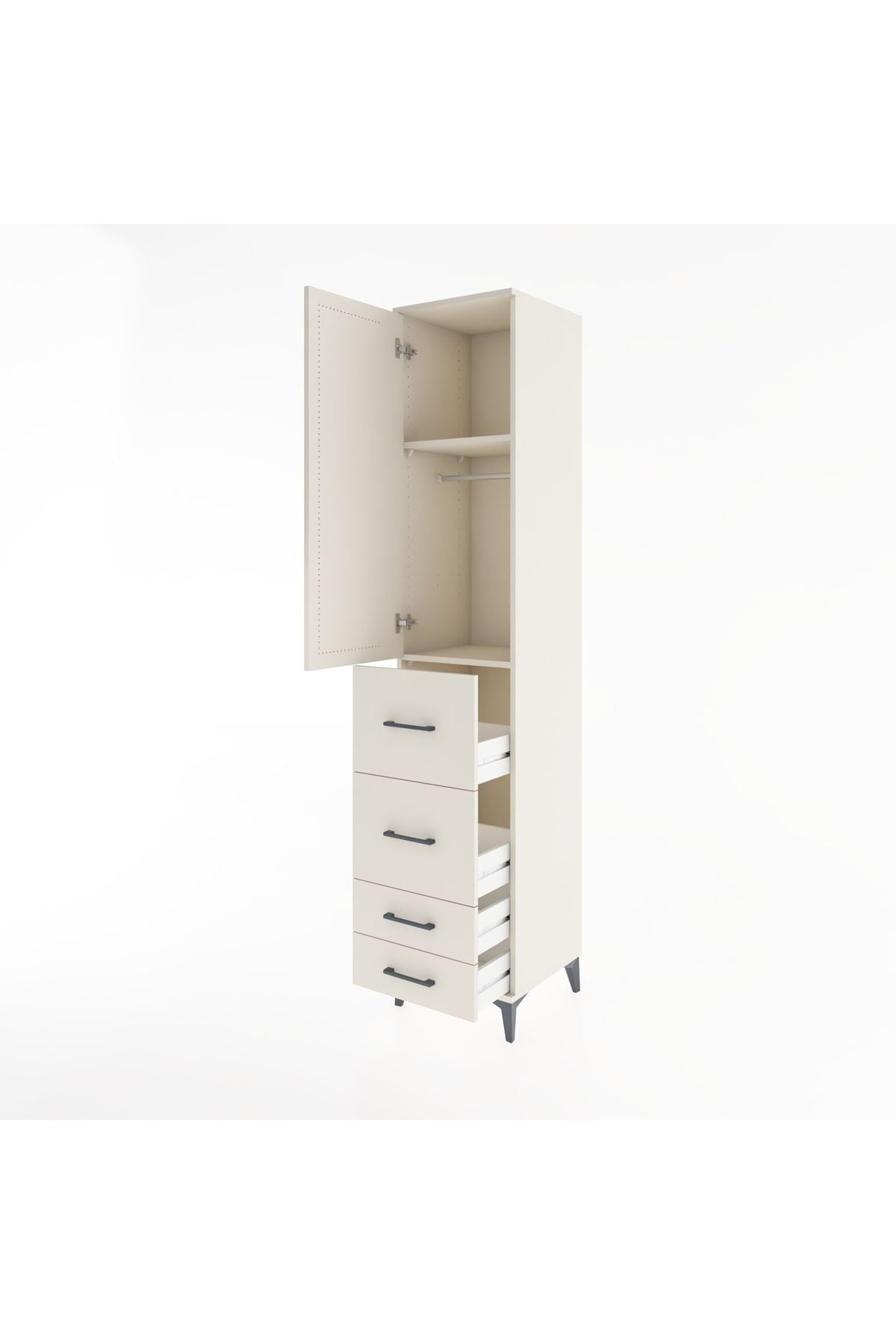 Hyperion Dolap 2 Raflı 4 Çekmeceli Tek Askılı 44x44x221 Aytaşı-Aytaşı