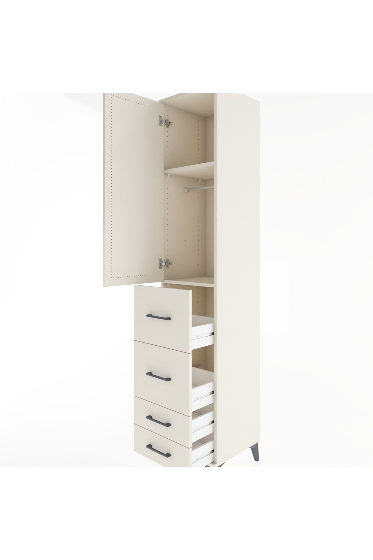 Hyperion Dolap 2 Raflı 4 Çekmeceli Tek Askılı 44x44x221 Aytaşı-Aytaşı