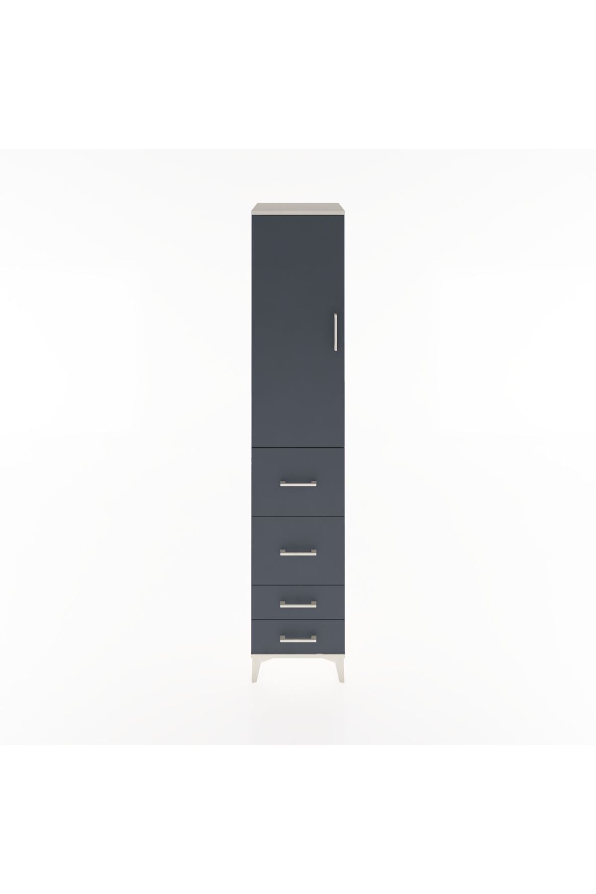 Hyperion Dolap 2 Raflı 4 Çekmeceli Tek Askılı 44x44x221 Aytaşı-Antrasit