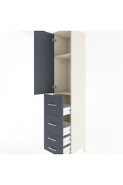 Hyperion Dolap 2 Raflı 4 Çekmeceli Tek Askılı 44x44x221 Aytaşı-Antrasit