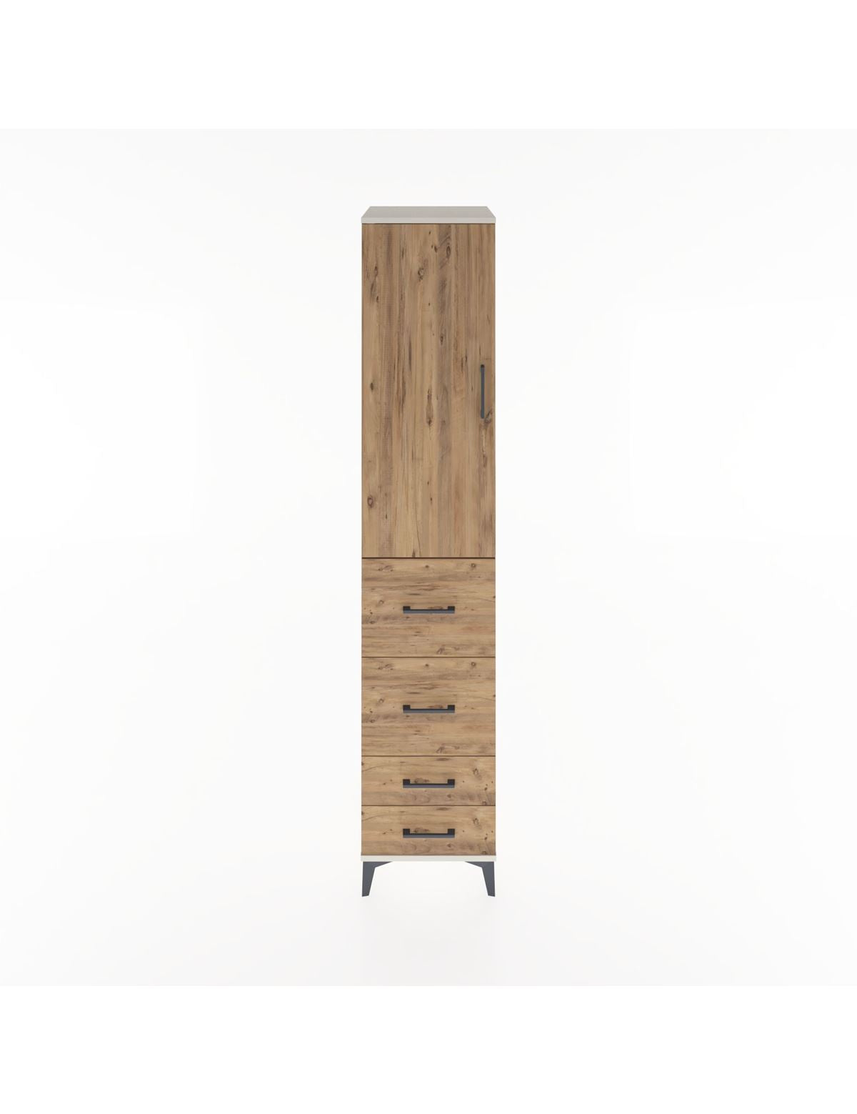 Hyperion Dolap 2 Raflı 4 Çekmeceli Tek Askılı 44x44x221 Aytaşı-Çam