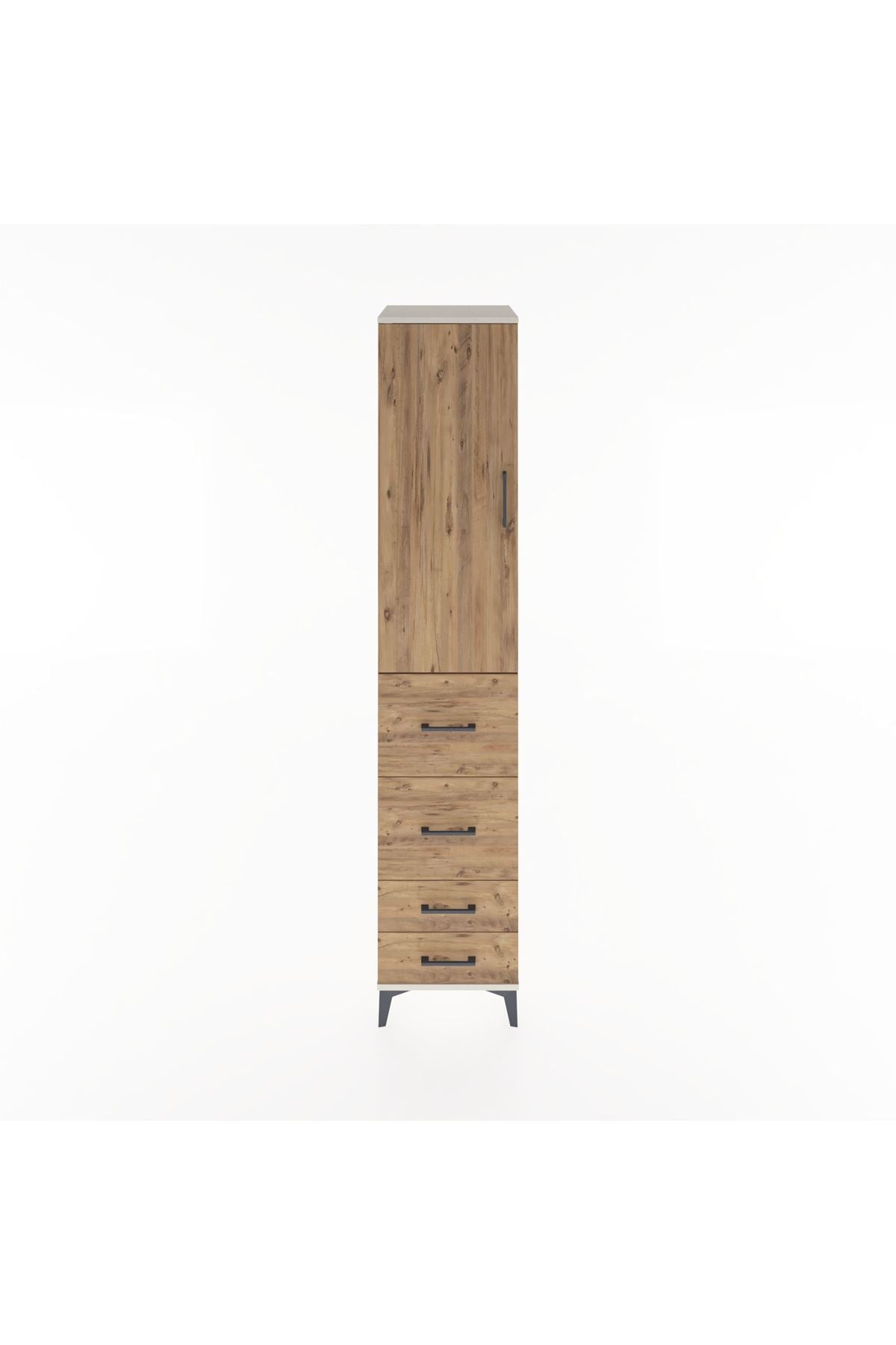 Hyperion Dolap 2 Raflı 4 Çekmeceli Tek Askılı 44x44x221 Aytaşı-Çam