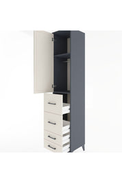 Hyperion Dolap 2 Raflı 4 Çekmeceli Tek Askılı 44x44x221 Antrasit-Aytaşı