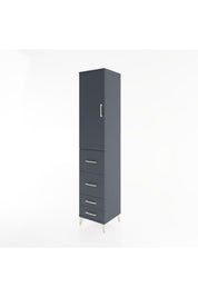 Hyperion Dolap 2 Raflı 4 Çekmeceli Tek Askılı 44x44x221 Antrasit-Antrasit