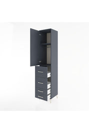 Hyperion Dolap 2 Raflı 4 Çekmeceli Tek Askılı 44x44x221 Antrasit-Antrasit