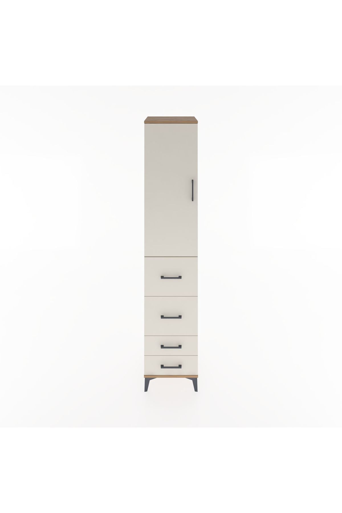 Hyperion Dolap 2 Raflı 4 Çekmeceli Tek Askılı 44x44x221 Çam-Aytaşı