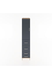 Hyperion Dolap 2 Raflı 4 Çekmeceli Tek Askılı 44x44x221 Çam-Antrasit