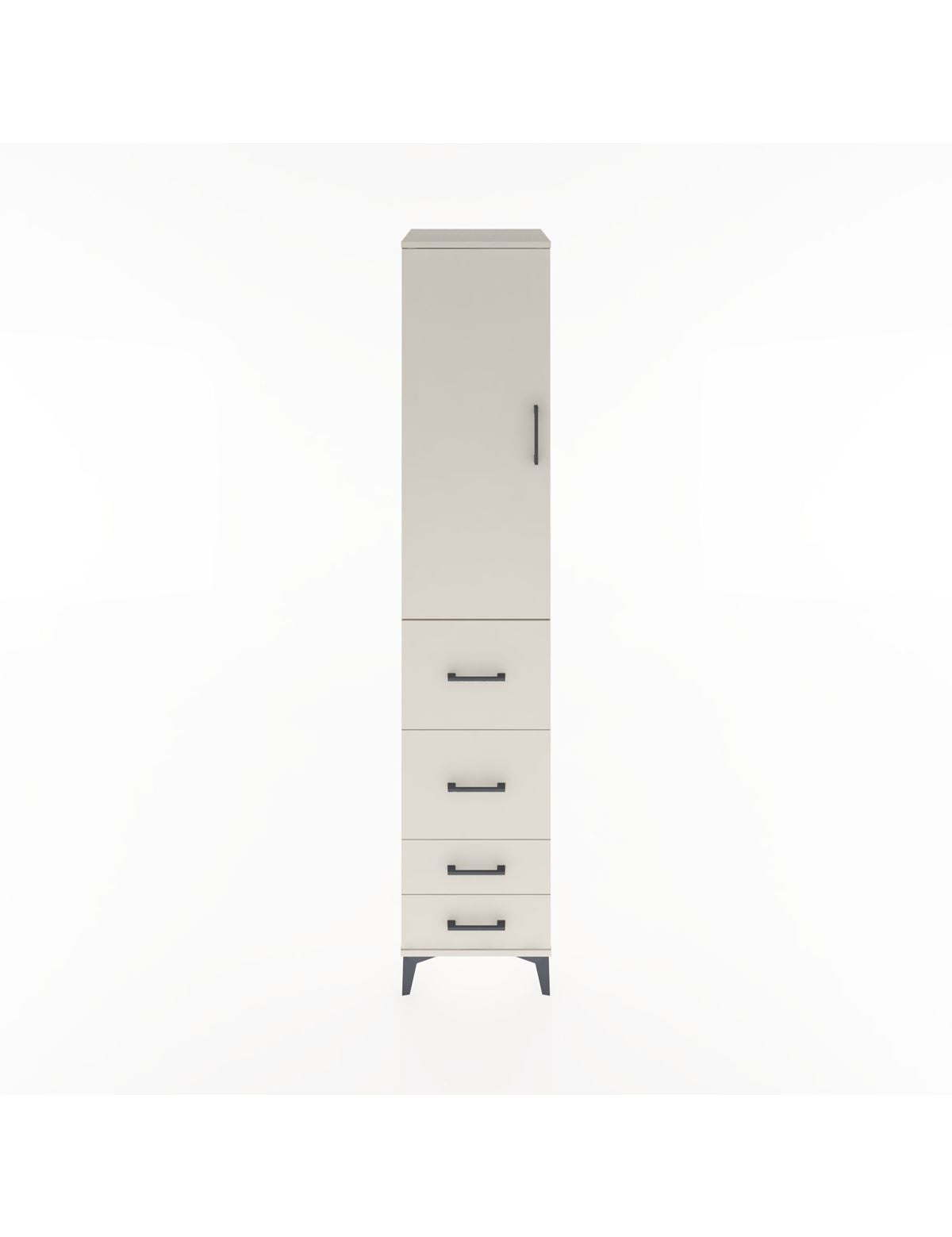 Hyperion Dolap 3 Raflı 4 Çekmeceli Tek Kapaklı 44x44x221 Aytaşı-Aytaşı