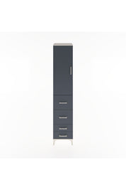 Hyperion Dolap 3 Raflı 4 Çekmeceli Tek Kapaklı 44x44x221 Aytaşı-Antrasit