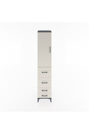 Hyperion Dolap 3 Raflı 4 Çekmeceli Tek Kapaklı 44x44x221 Antrasit-Aytaşı