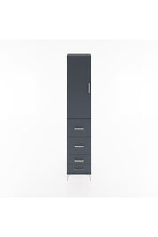 Hyperion Dolap 3 Raflı 4 Çekmeceli Tek Kapaklı 44x44x221 Antrasit-Antrasit