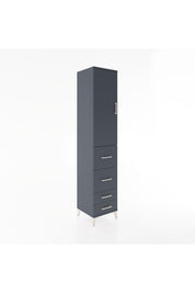 Hyperion Dolap 3 Raflı 4 Çekmeceli Tek Kapaklı 44x44x221 Antrasit-Antrasit