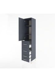 Hyperion Dolap 3 Raflı 4 Çekmeceli Tek Kapaklı 44x44x221 Antrasit-Antrasit