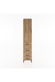 Hyperion Dolap 3 Raflı 4 Çekmeceli Tek Kapaklı 44x44x221 Çam-Çam