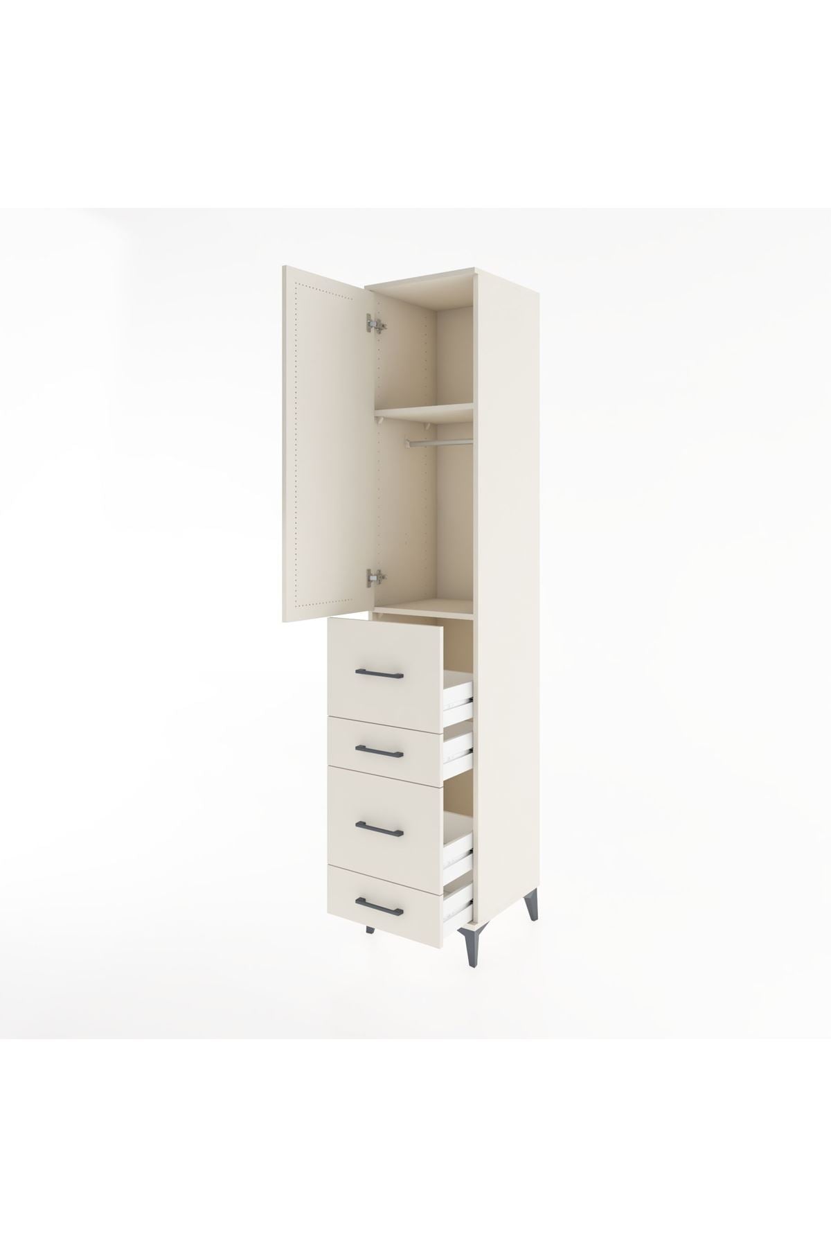 Hyperion Dolap 2 Raflı 4 Çekmeceli Tek Askılı 44x44x221 Aytaşı-Aytaşı