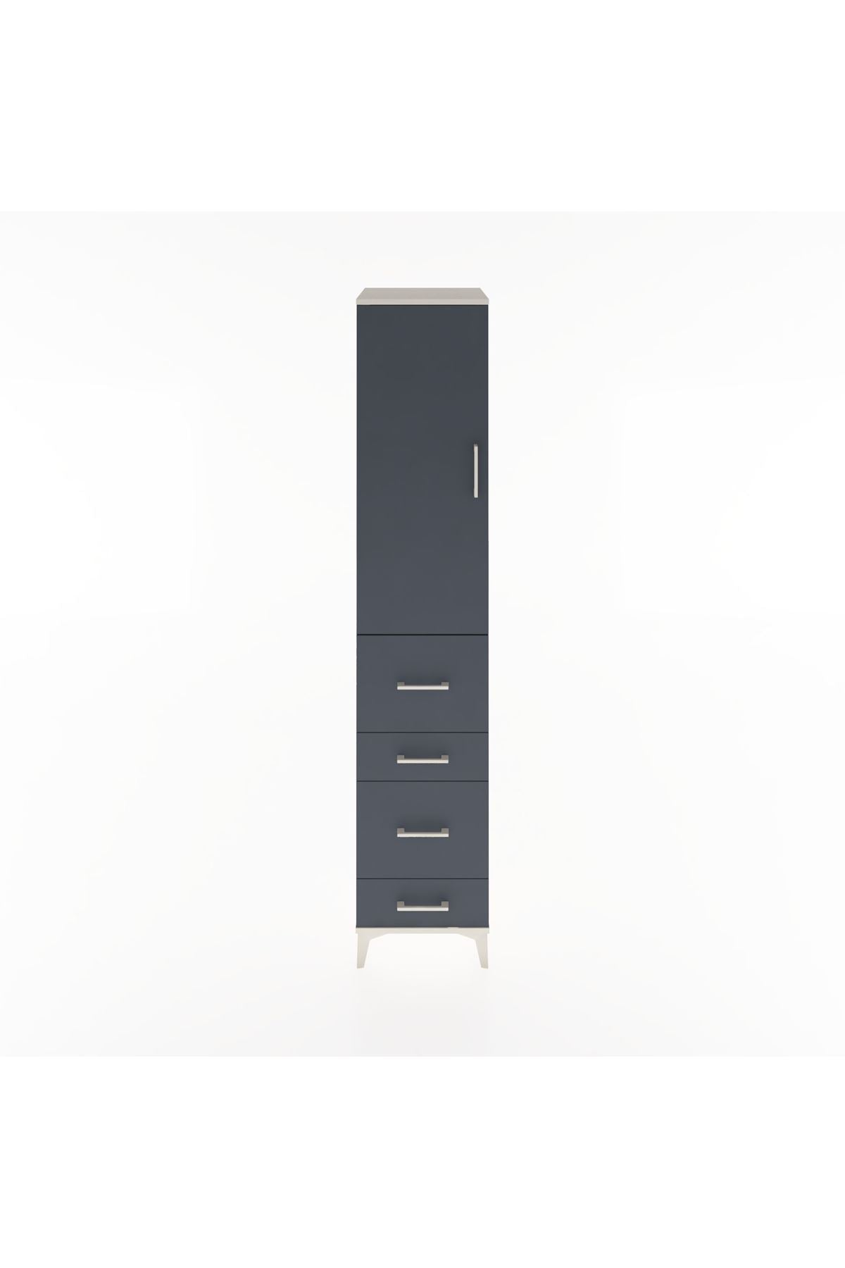 Hyperion Dolap 2 Raflı 4 Çekmeceli Tek Askılı 44x44x221 Aytaşı-Antrasit