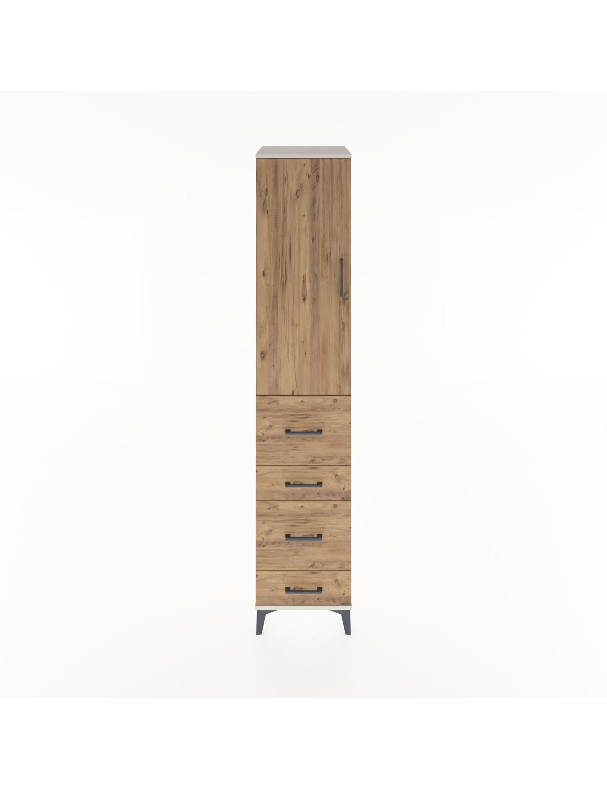 Hyperion Dolap 2 Raflı 4 Çekmeceli Tek Askılı 44x44x221 Aytaşı-Çam