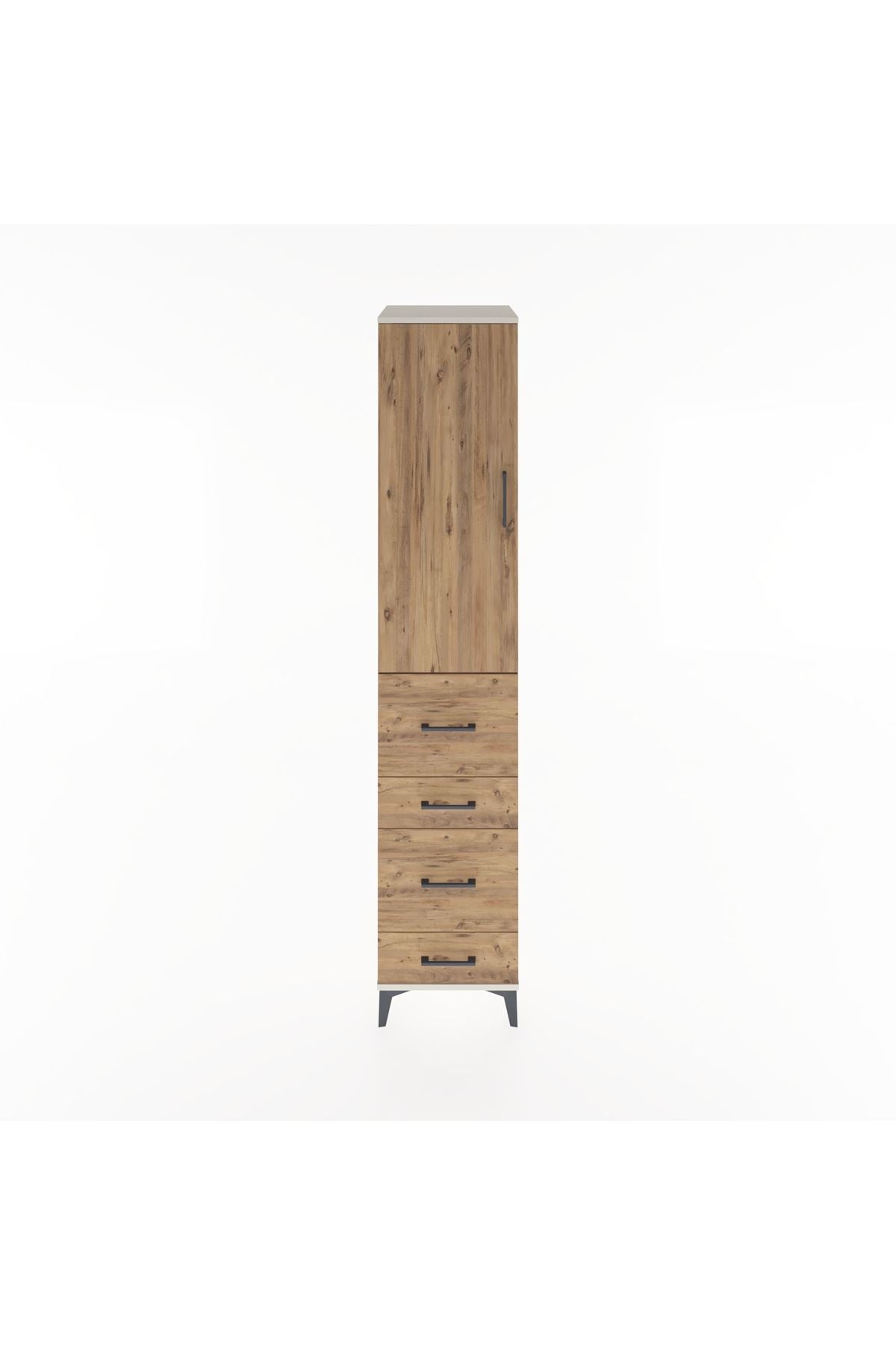 Hyperion Dolap 2 Raflı 4 Çekmeceli Tek Askılı 44x44x221 Aytaşı-Çam