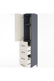 Hyperion Dolap 2 Raflı 4 Çekmeceli Tek Askılı 44x44x221 Antrasit-Aytaşı