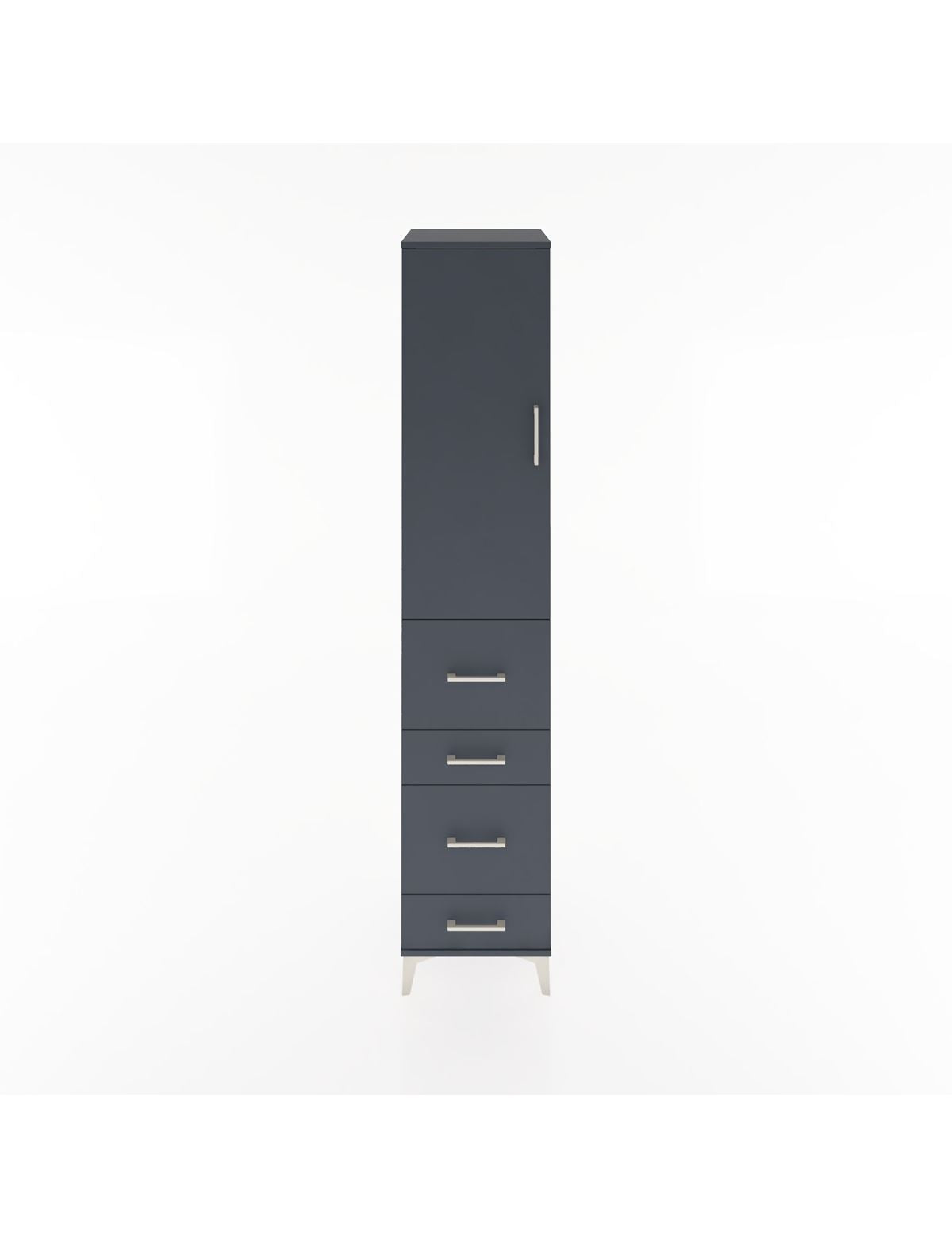 Hyperion Dolap 2 Raflı 4 Çekmeceli Tek Askılı 44x44x221 Antrasit-Antrasit