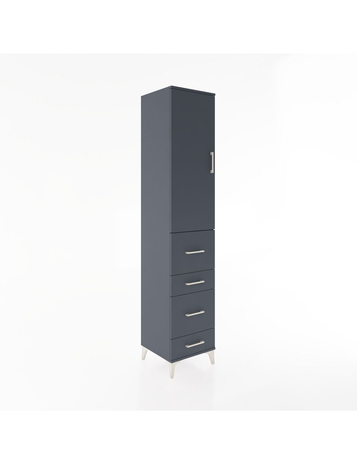 Hyperion Dolap 2 Raflı 4 Çekmeceli Tek Askılı 44x44x221 Antrasit-Antrasit