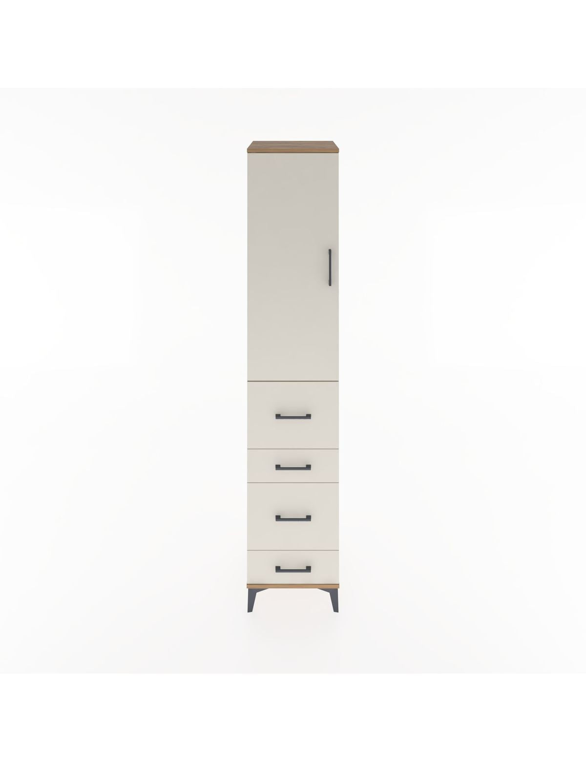 Hyperion Dolap 2 Raflı 4 Çekmeceli Tek Askılı 44x44x221 Çam-Aytaşı