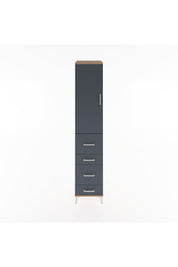 Hyperion Dolap 2 Raflı 4 Çekmeceli Tek Askılı 44x44x221 Çam-Antrasit