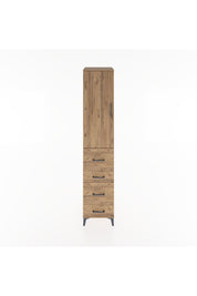 Hyperion Dolap 2 Raflı 4 Çekmeceli Tek Askılı 44x44x221 Çam-Çam