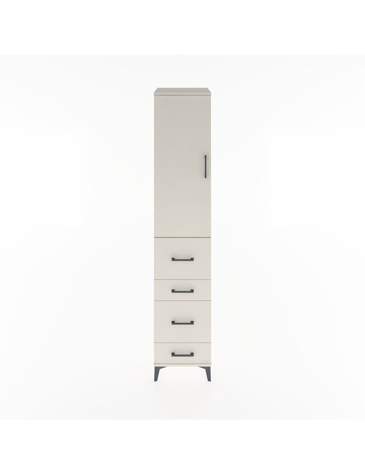 Hyperion Dolap 3 Raflı 4 Çekmeceli Tek Kapaklı 44x44x221 Aytaşı-Aytaşı