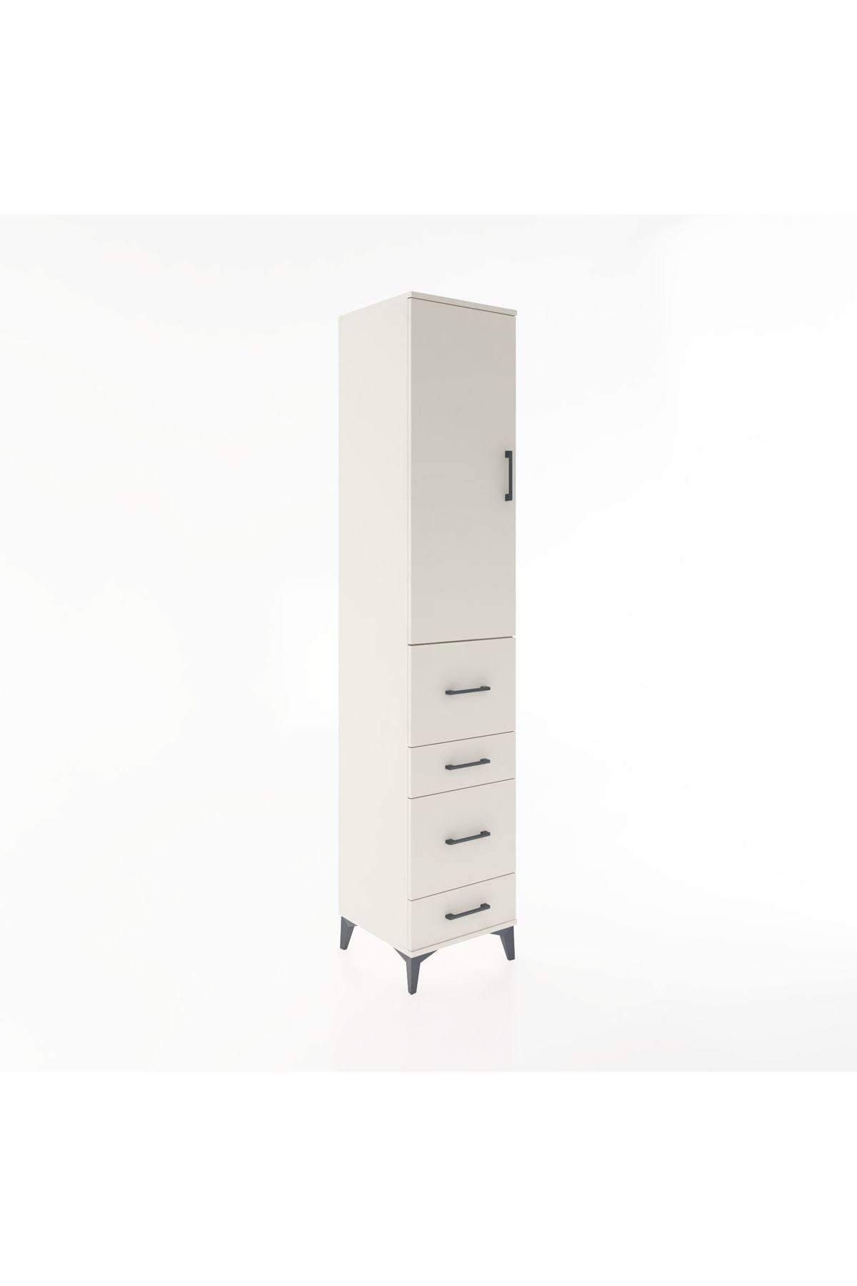 Hyperion Dolap 3 Raflı 4 Çekmeceli Tek Kapaklı 44x44x221 Aytaşı-Aytaşı